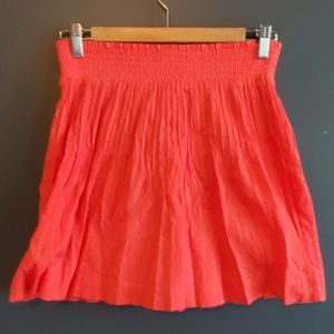 J. Crew Coral Crinkle Mini Skirt